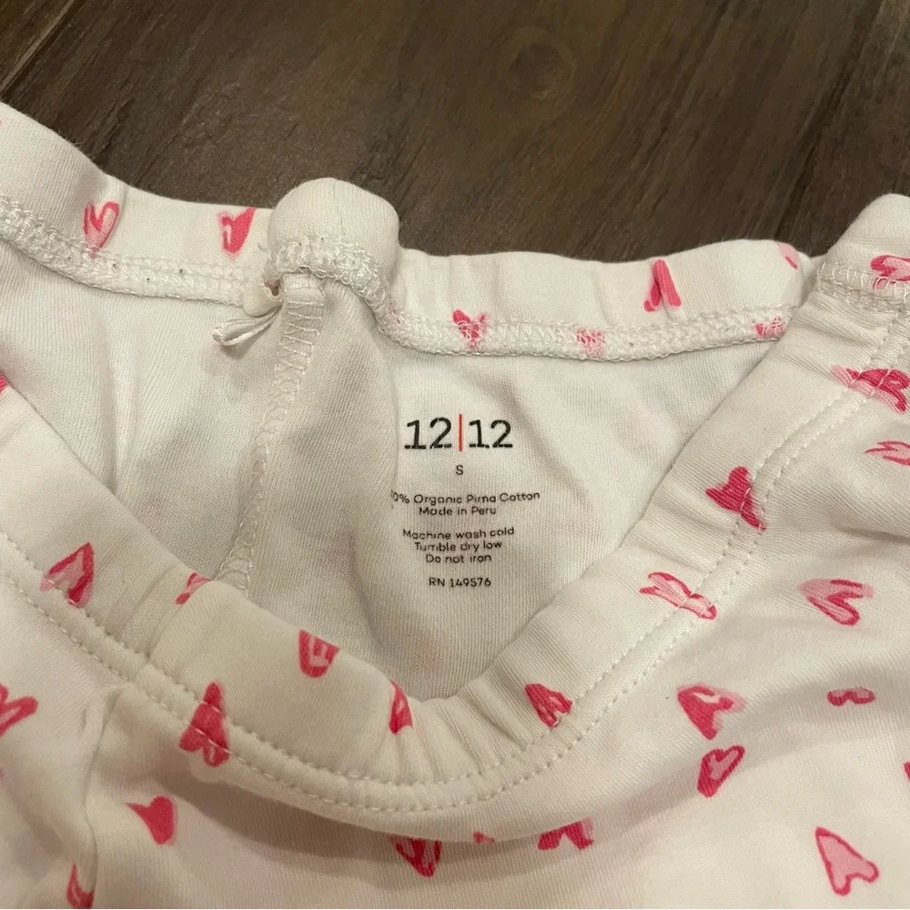 12/12 Organic Cotton Heart Print Pajama Set